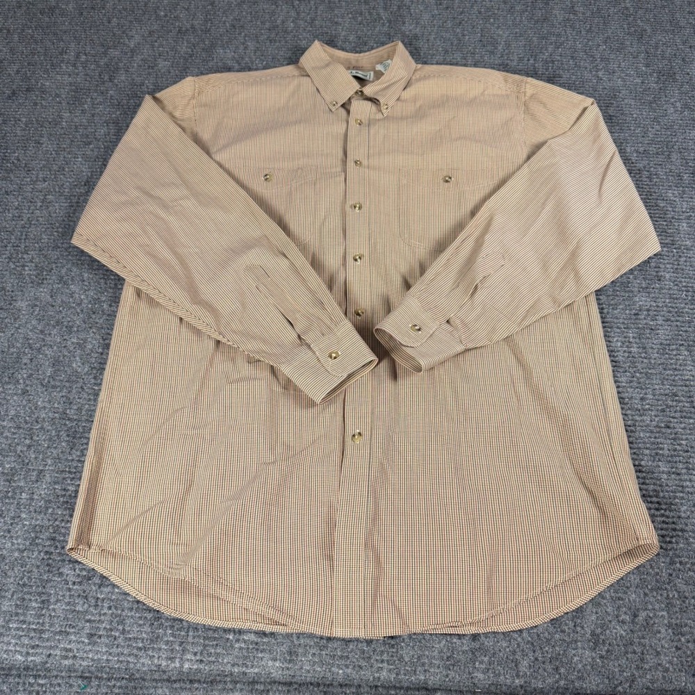 Lot of 2 LL Bean Mens Tall Long Sleeve Button Down Plaid Micro Check Shirts - Picture 5 of 16